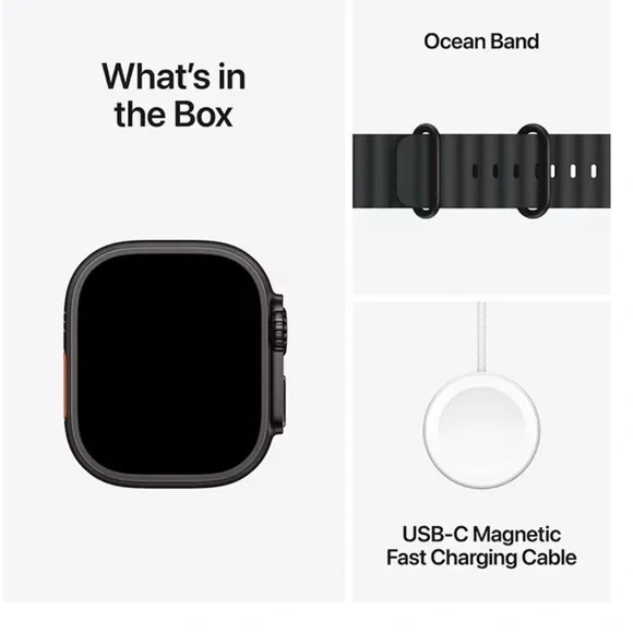 Apple Watch Ultra 2(GPS + Cellular, 49MM) - Black case Black Ocean Band Renewed - Picture 8 of 11